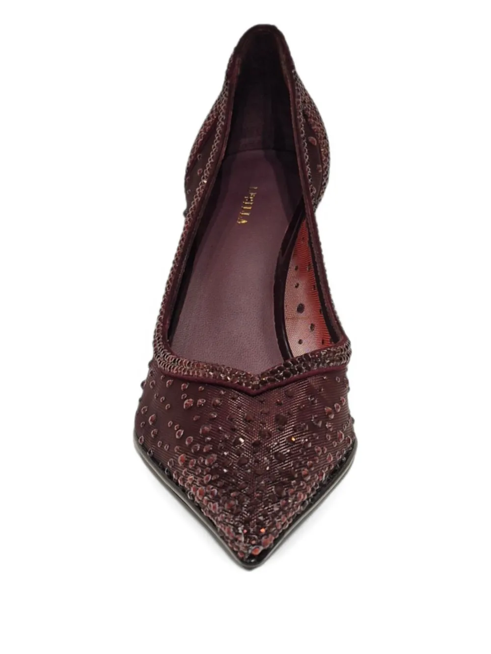 Le Silla 90mm Nicole Embellished Stiletto Pumps In Burgundy