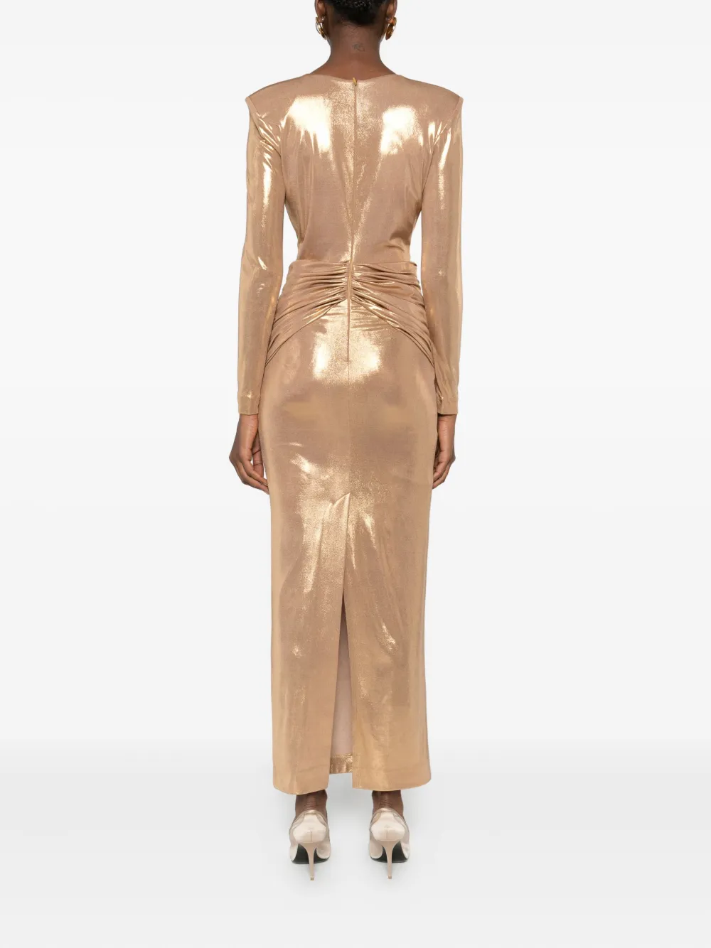 CRISTALLINI Vega geknoopte maxi-jurk Goud