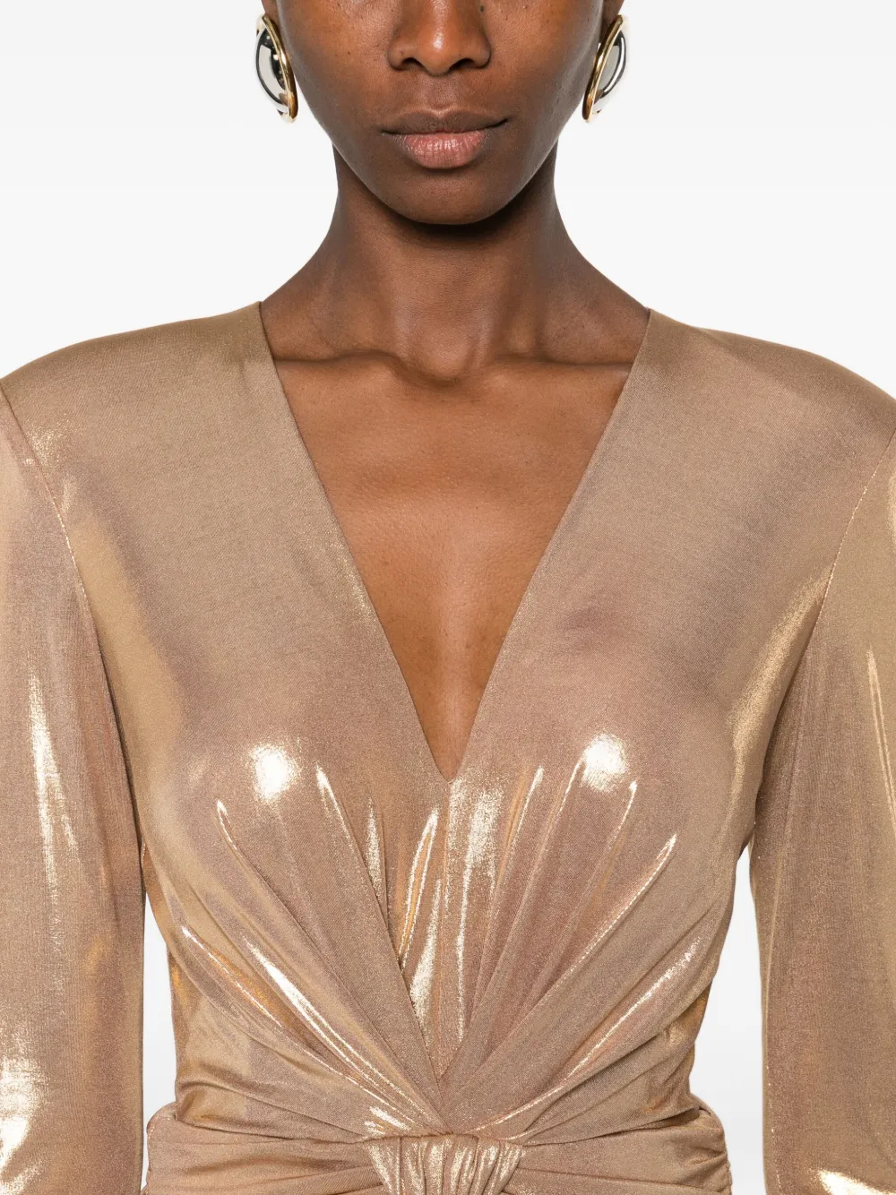 CRISTALLINI Vega geknoopte maxi-jurk Goud