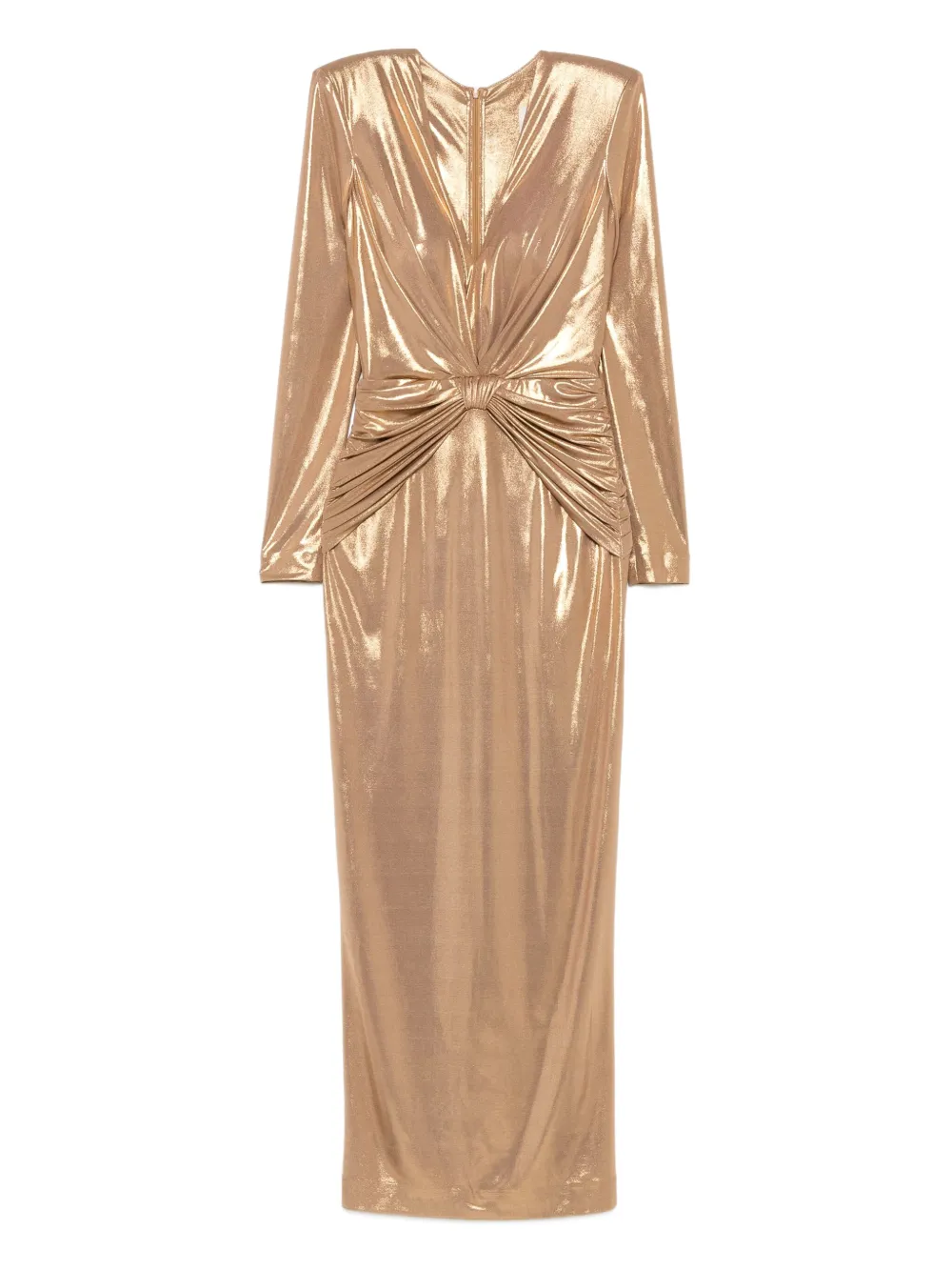 CRISTALLINI robe longue Vega à détail noué | or | Image 1