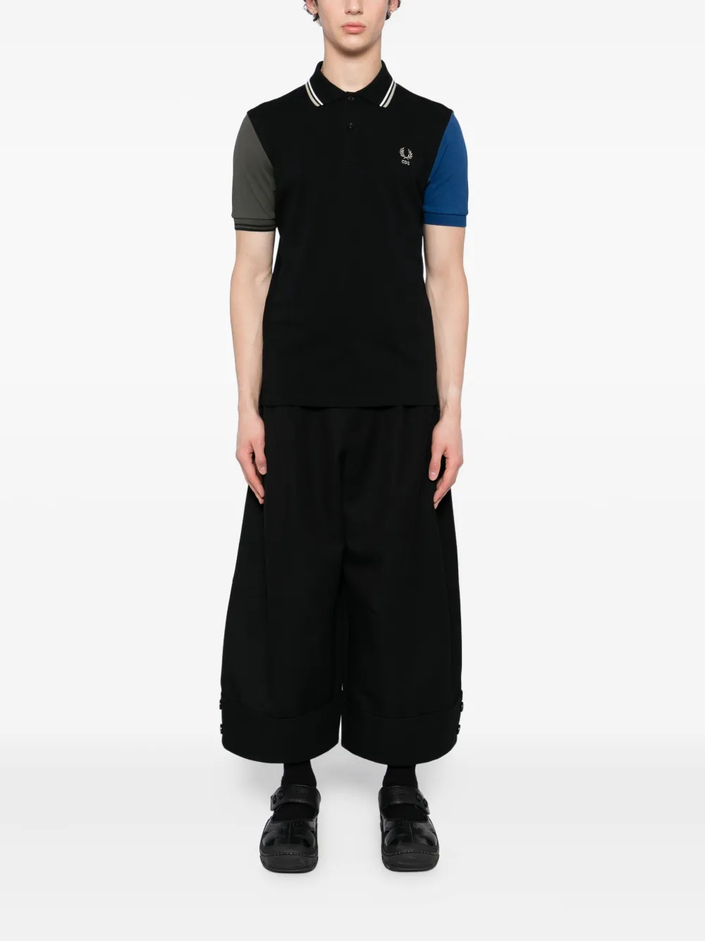 Comme Des Garçons Shirt x Fred Perry poloshirt met colourblocking en korte mouwen Blauw