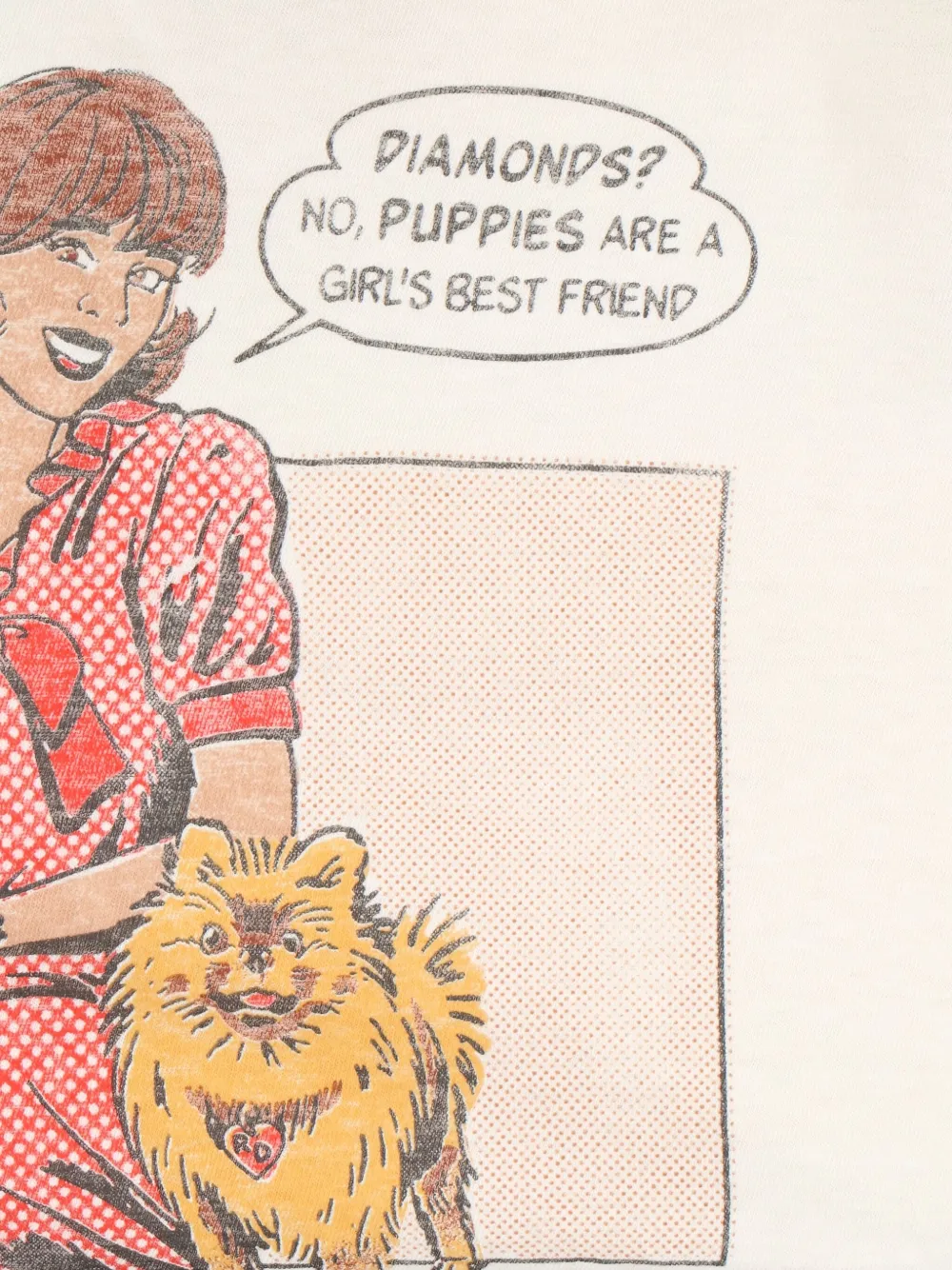 RE DONE T-shirt met puppies-print Wit