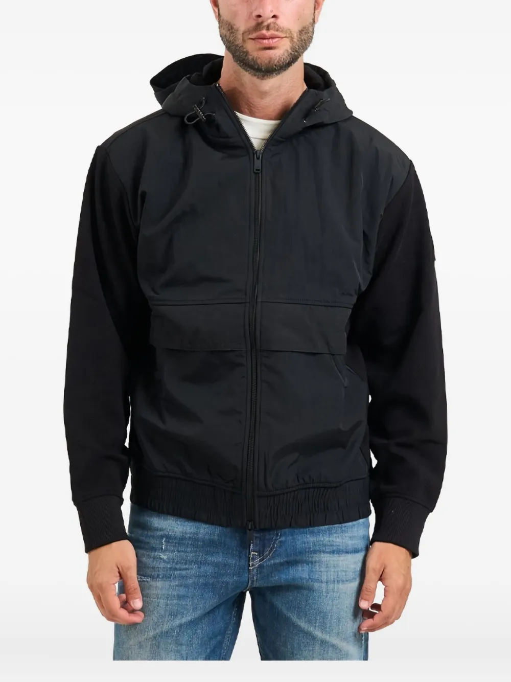 BOSS panelled hooded jacket | Black | Image 1