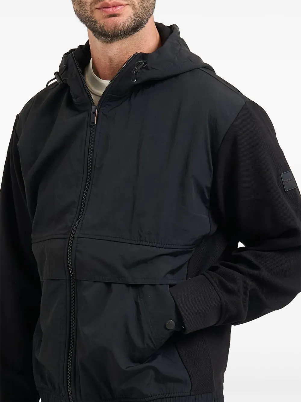 BOSS Jack met capuchon en vlakken Zwart