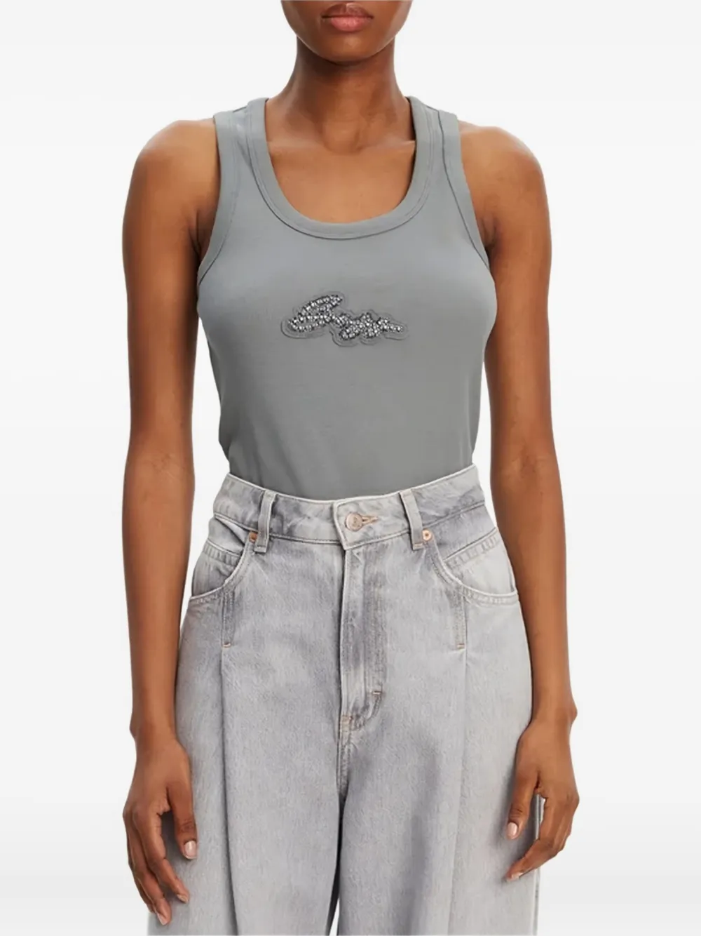 BOSS logo-embellished tank top - Grigio