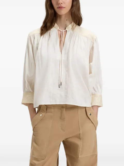 BOSS embroidered cotton blouse