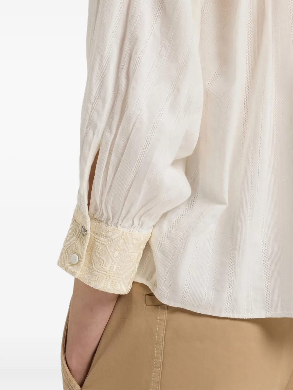 BOSS Shirt met borduurwerk Beige