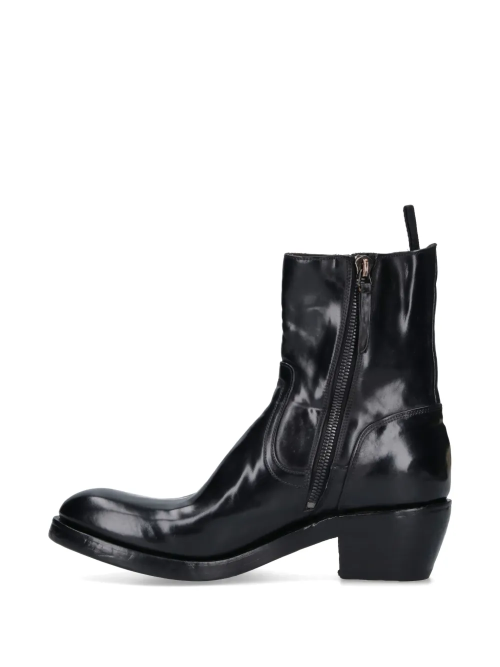 Premiata Kingbrass zip-fastening leather boots Zwart