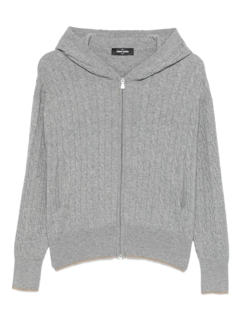 Gran Sasso hooded cable-knit cardigan - Grigio
