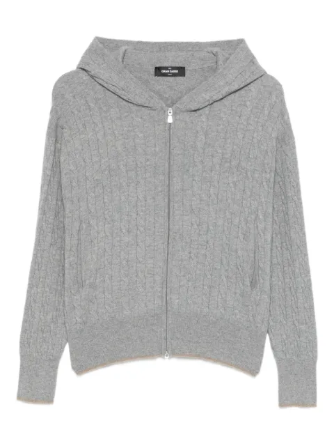 Gran Sasso hooded cable-knit cardigan