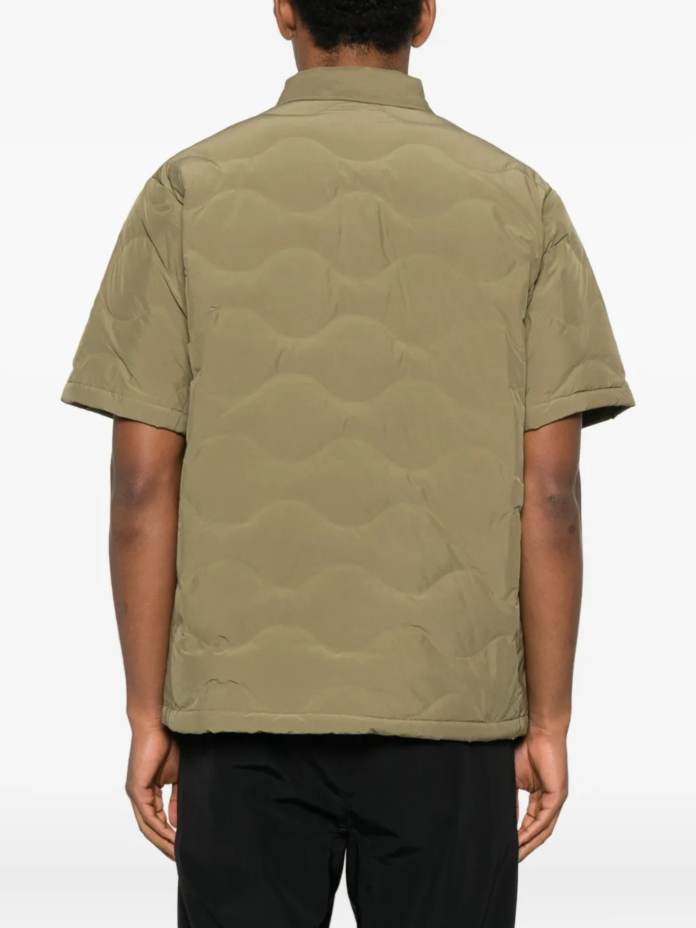 Snow Peak Quilted-design Zip-up Sweater In Green