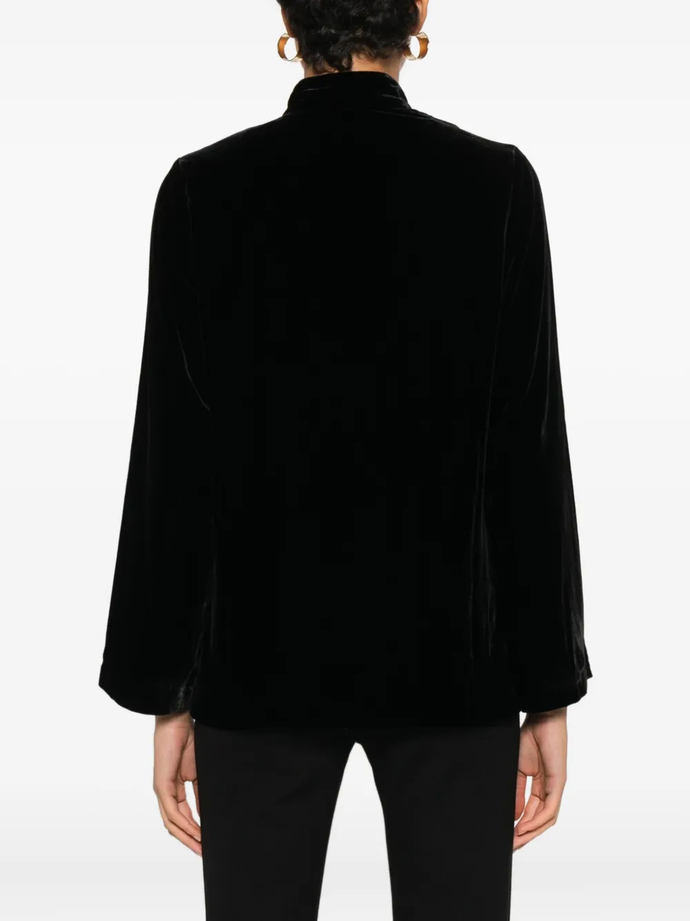 Yali Pocket Velvet Blazer In Black