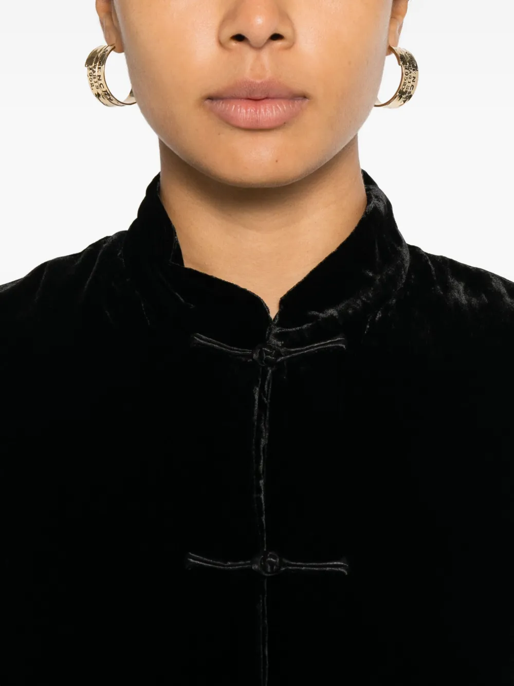 Yali Pocket Velvet Blazer In Black