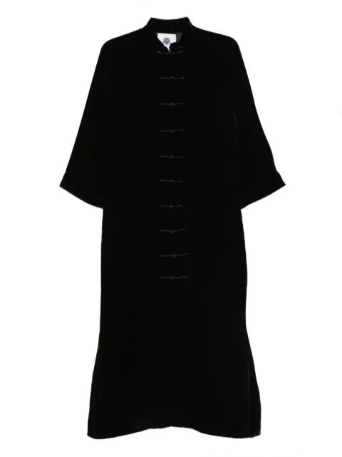 YALI Abrigo De Terciopelo Con Botones