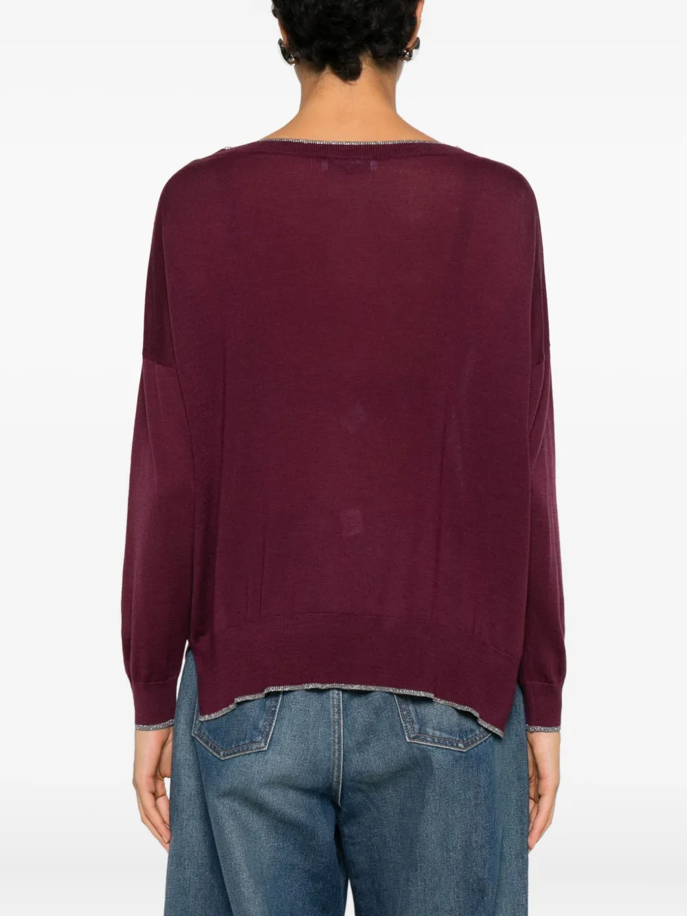 Gran Sasso Top met contrasterende afwerking Paars