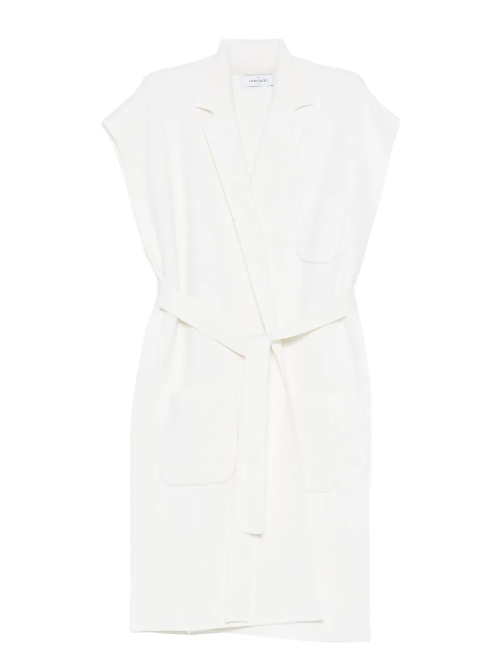 Gran Sasso belted front-pockets gilet | White | Image 1