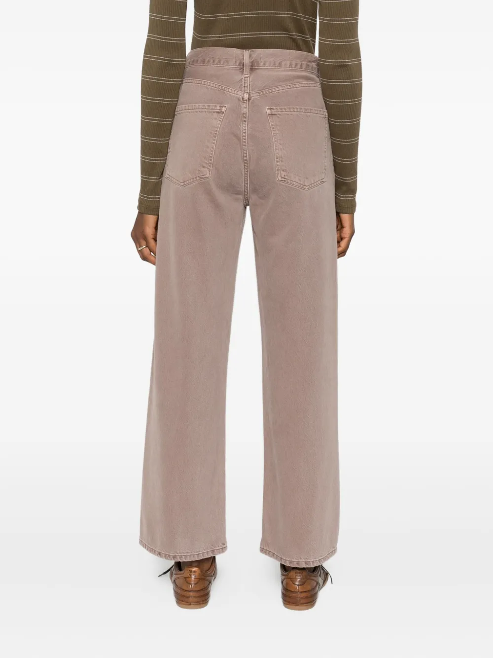 Agolde Button-fly Denim Jeans In Neutral