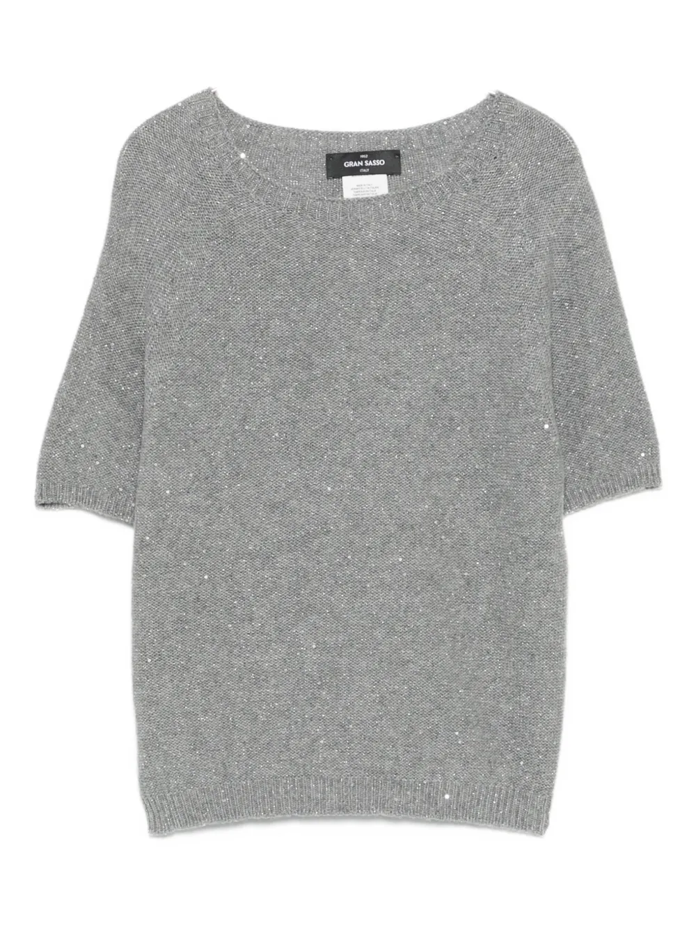 Gran Sasso Sequin-embellishment Short-sleeve Top In Gray