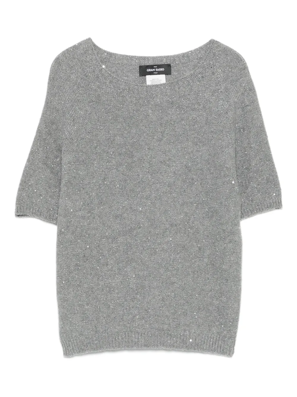 Gran Sasso sequin-embellishment short-sleeve top | Grey | Image 1