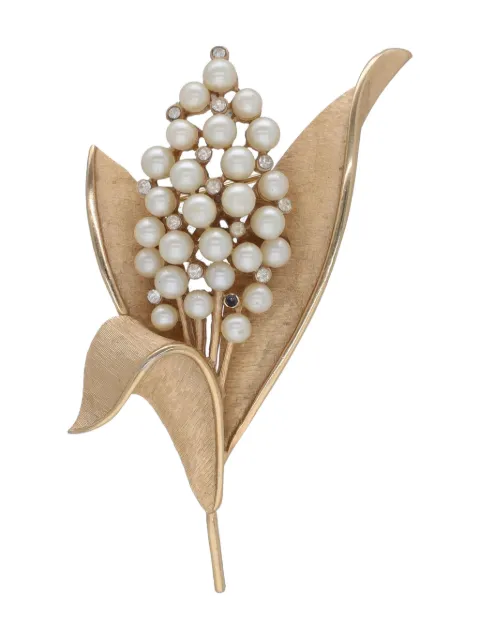 Trifari bouquet-shaped faux-pearl brooch