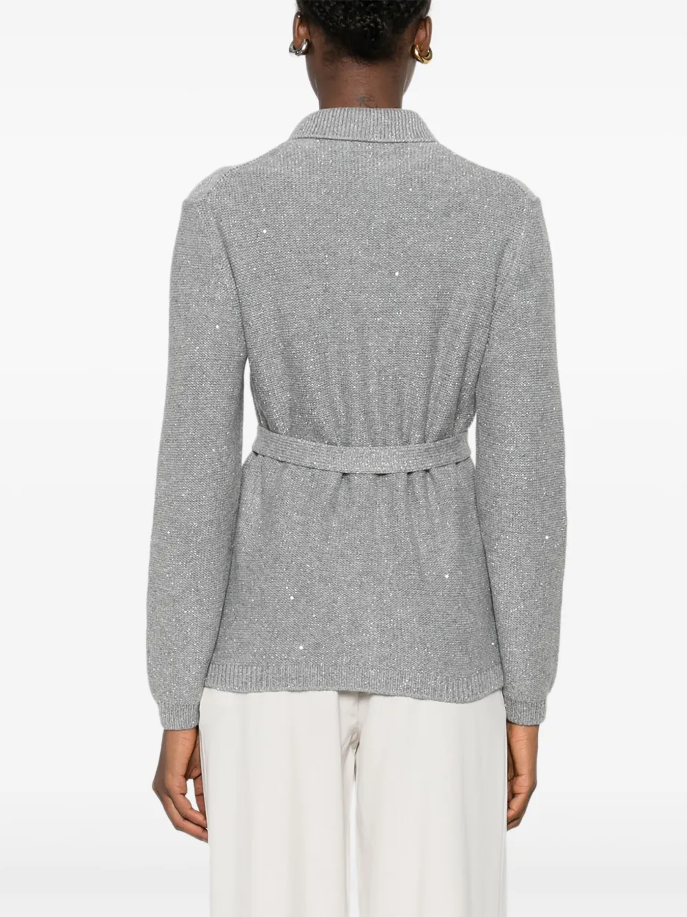 Gran Sasso Vest met ceintuur en knoopsluiting Grijs