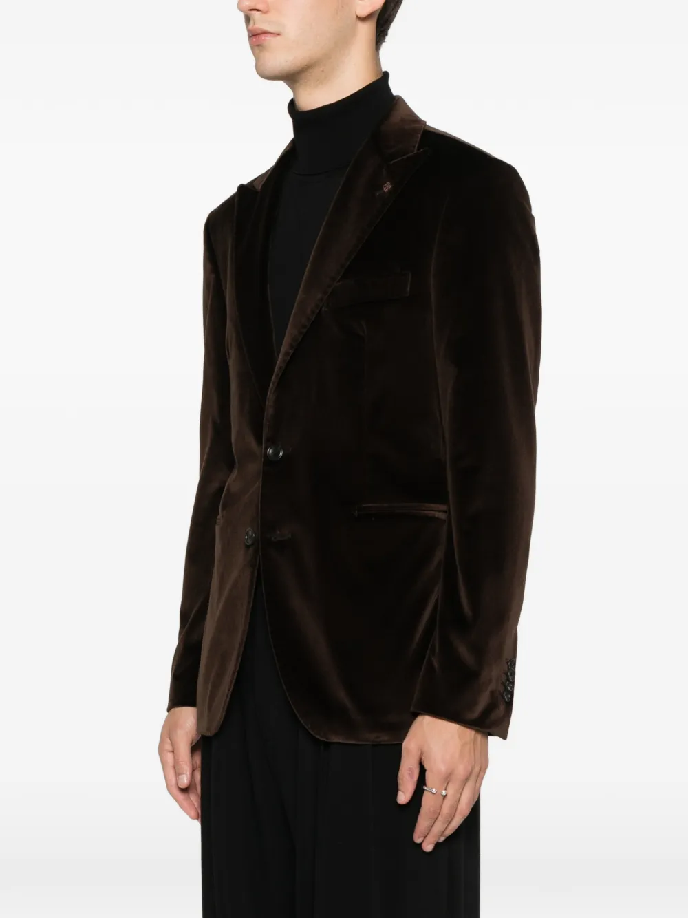 Tagliatore Notch-lapel Pocket Blazer In Brown