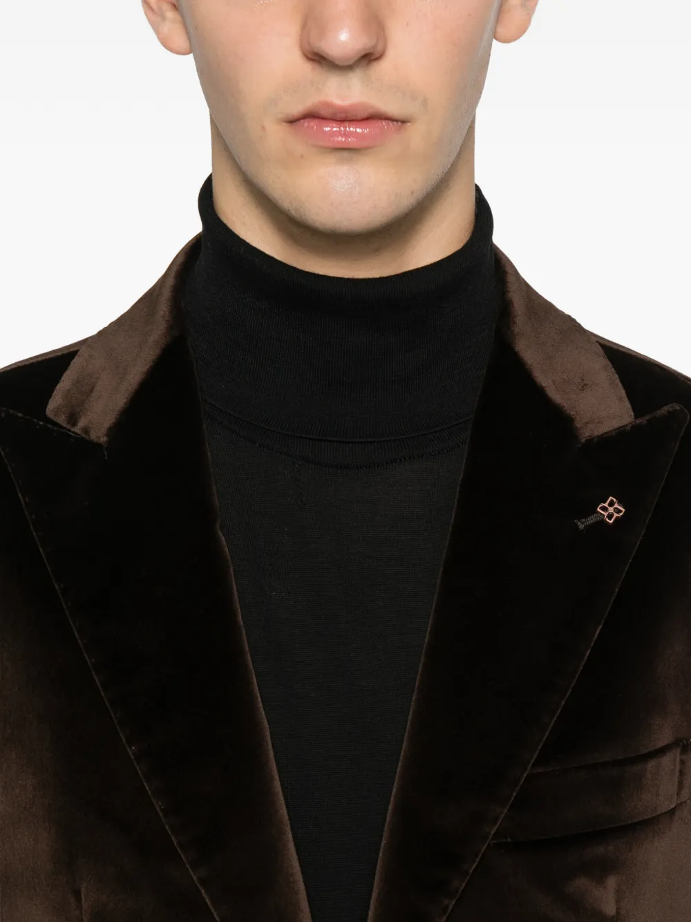 Tagliatore Notch-lapel Pocket Blazer In Brown