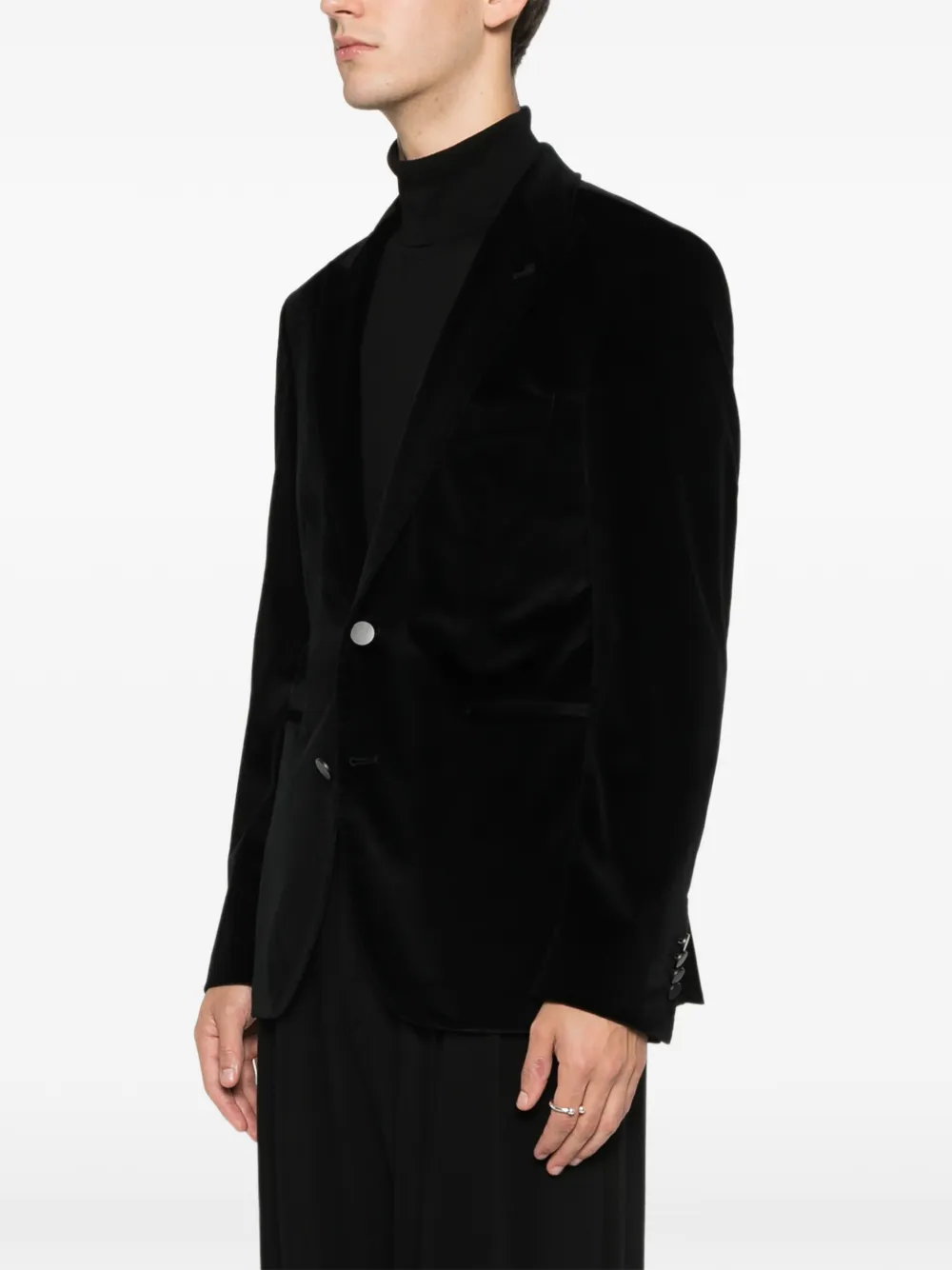 Tagliatore Button Textured Jacket In Black