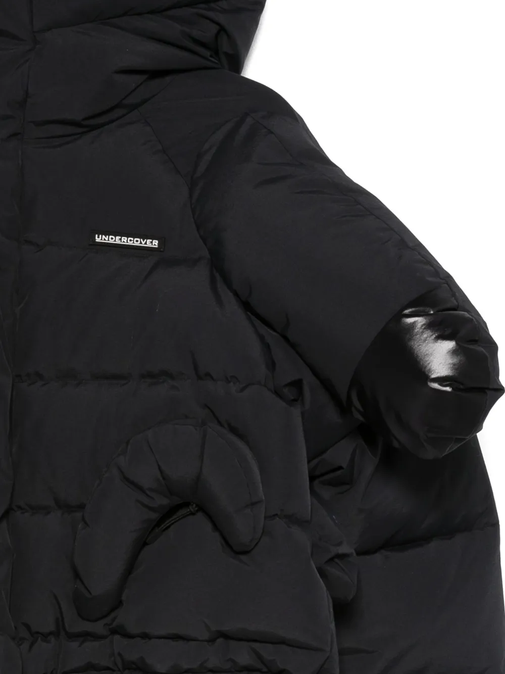 Undercover Asymmetric Puffer Jacket In Black