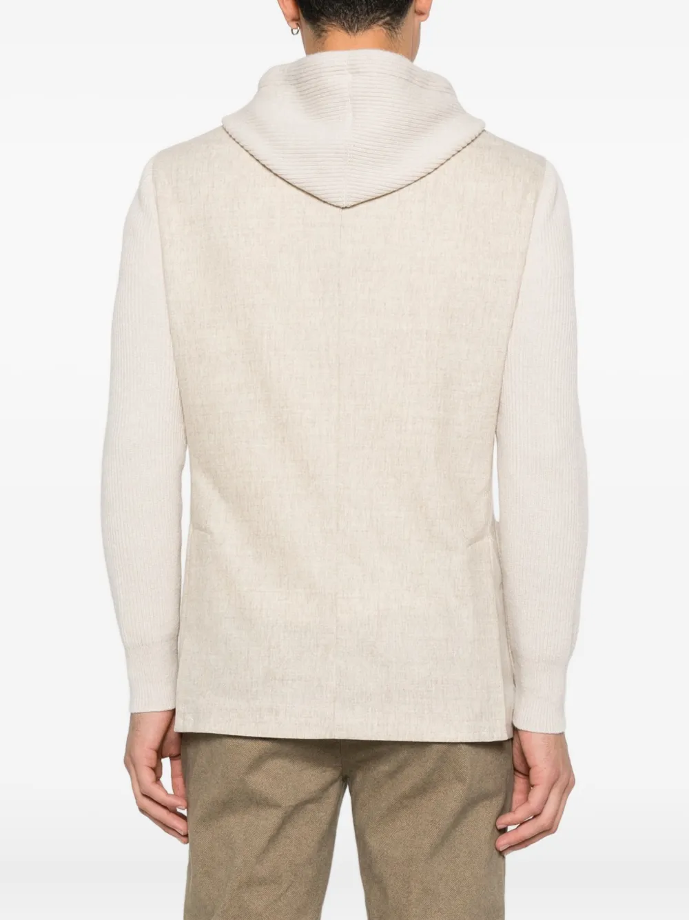 Gran Sasso Blazer met capuchon en vlakken Beige