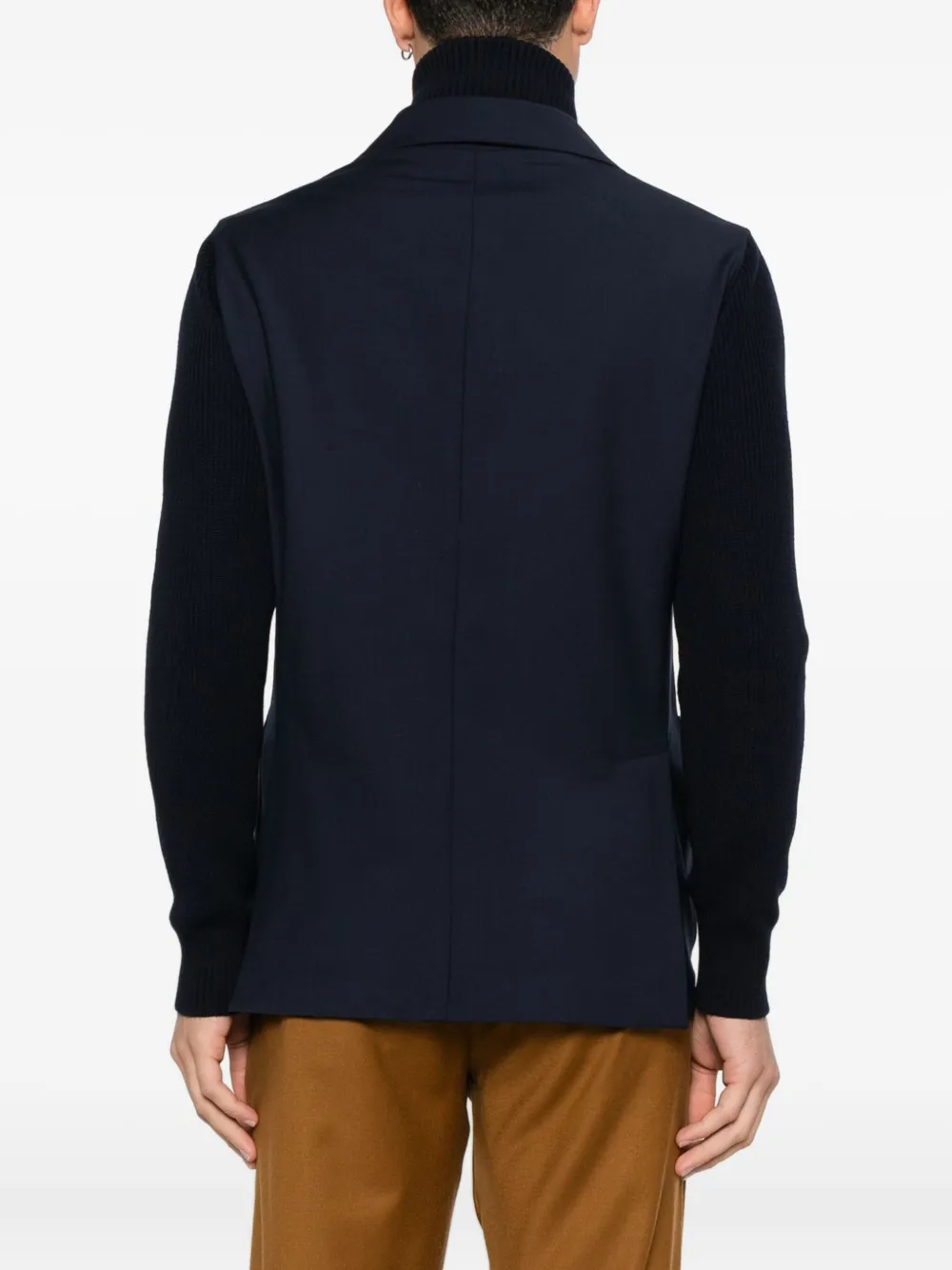 Gran Sasso x Casa Frumoasa blazer met gebreide mouwen en zak Blauw