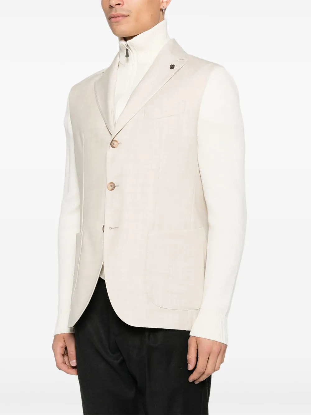  Gran Sasso Pocket Button Blazer - Neutrals 