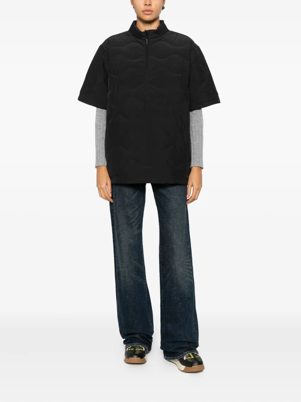 Snow Peak Zip-up Sweater In Black