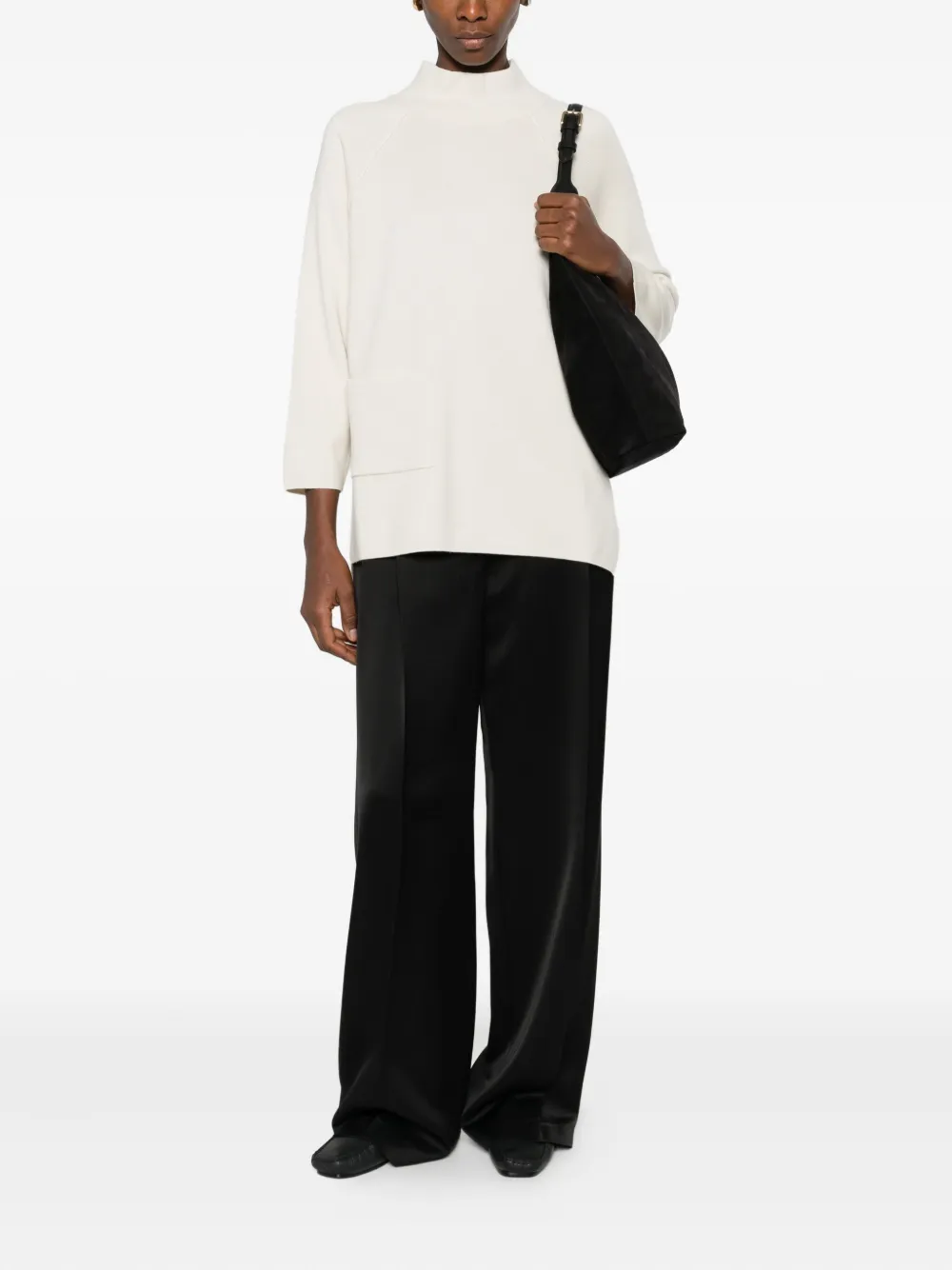 Gran Sasso Trui met trechterhals Beige