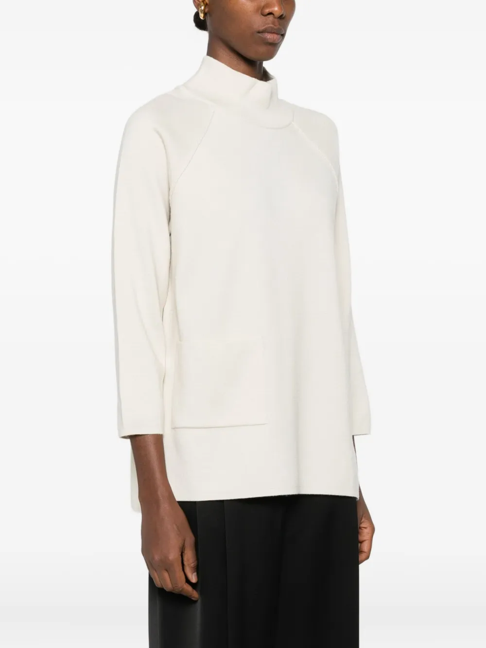 Gran Sasso Trui met trechterhals Beige