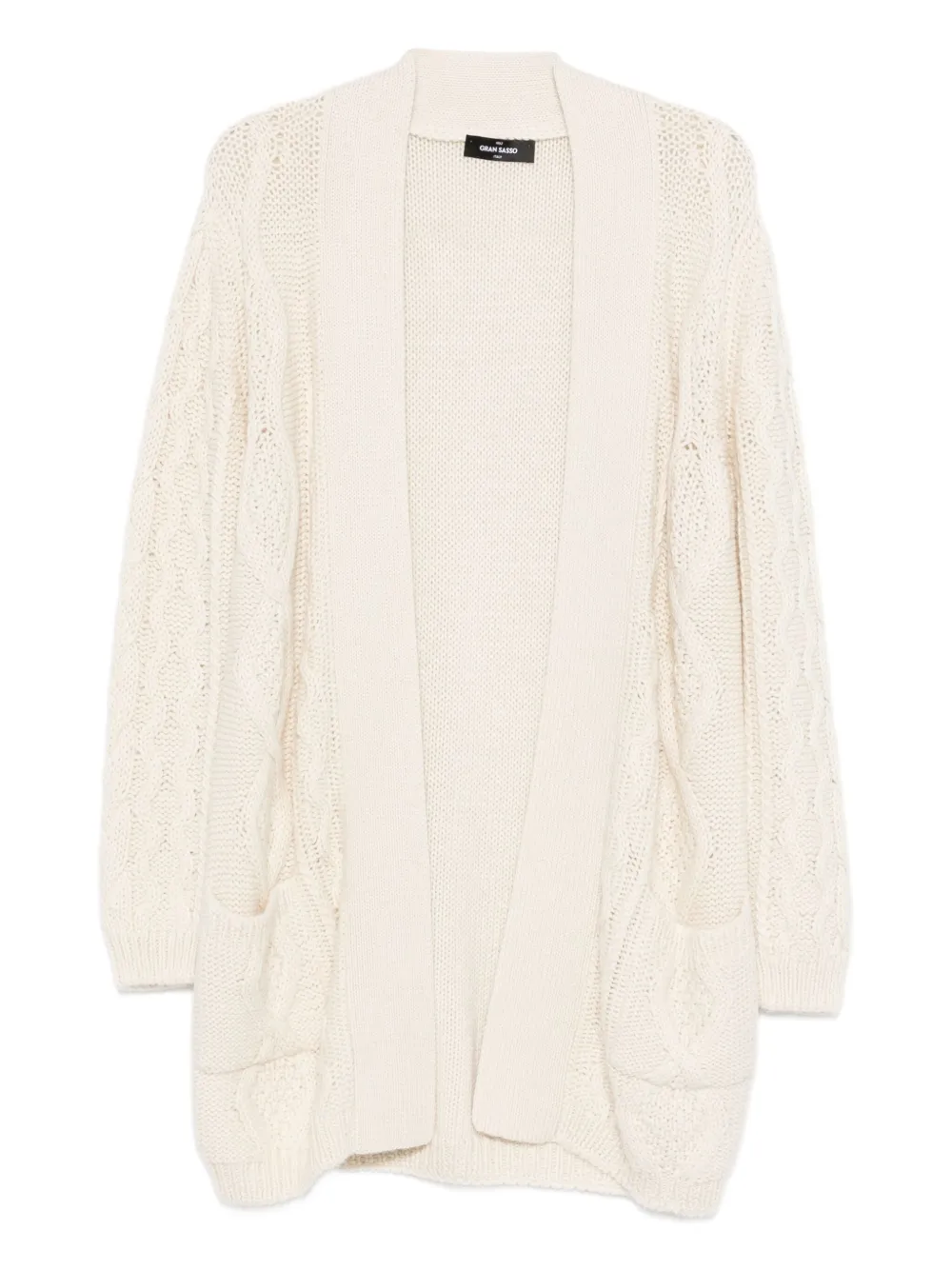 Gran Sasso cable-knit pockets cardigan - Bianco