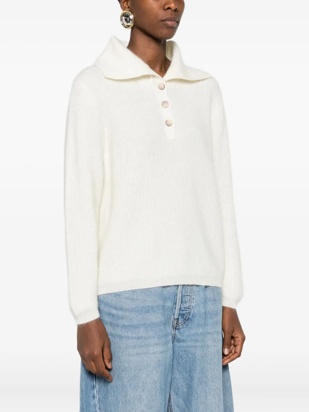 Gran Sasso Trui met knopen Wit