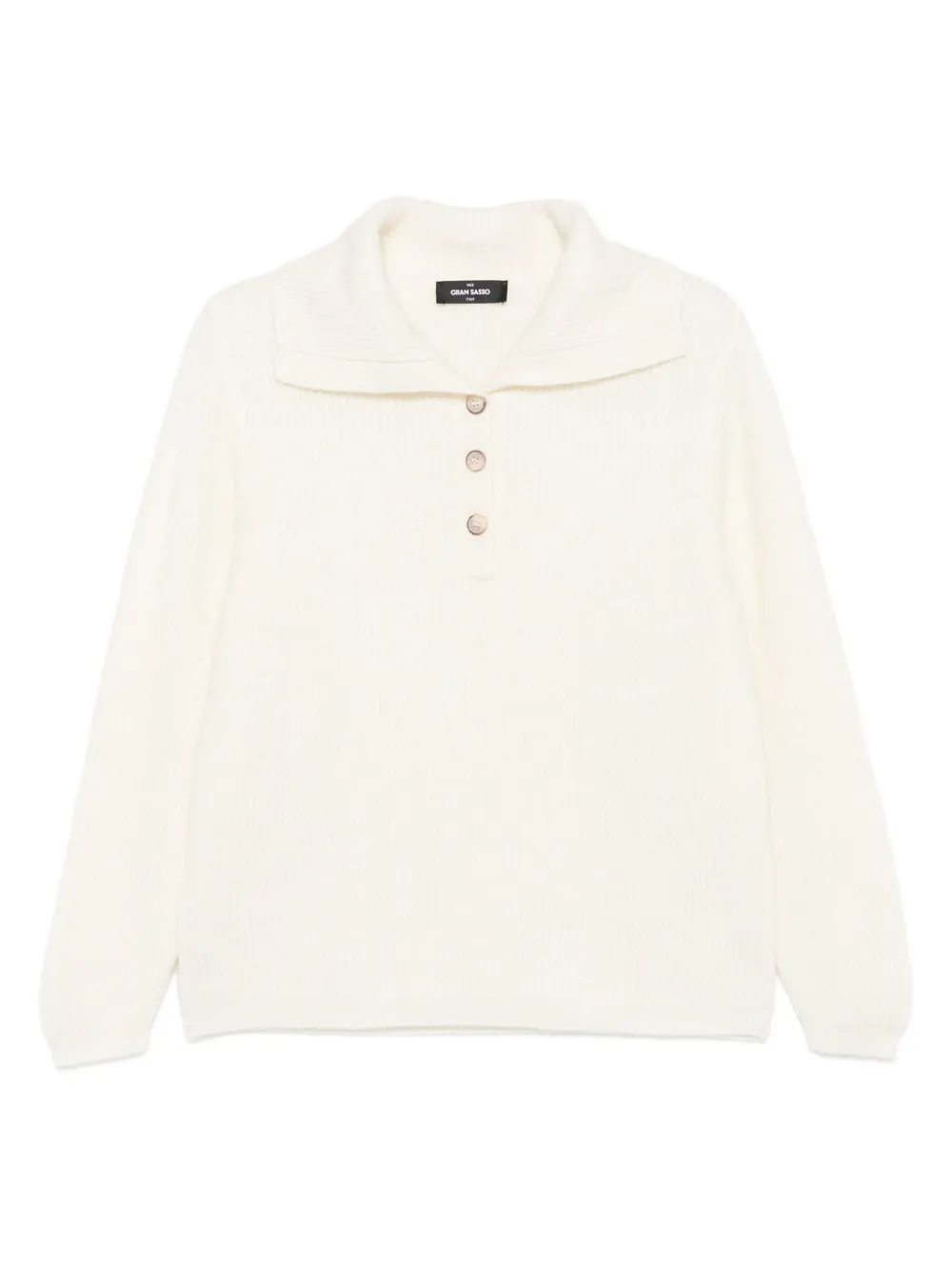 Gran Sasso button collared sweater | White | Image 1