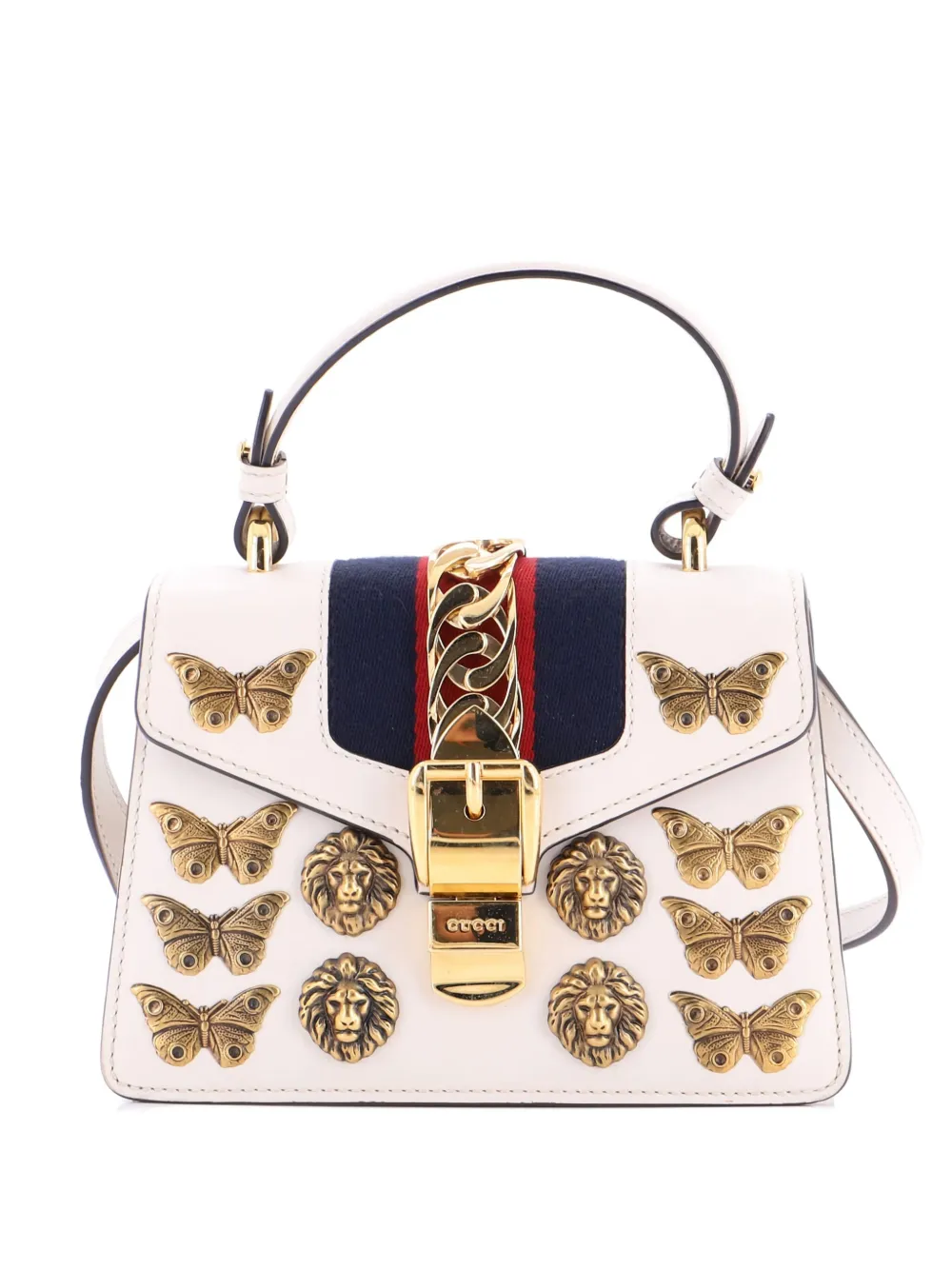 Gucci Pre-Owned 2015-2020 Sylvie Top Handle Bag Embellished Leather