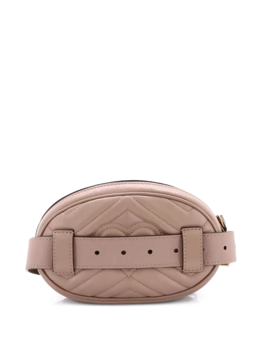 Pre-owned Gucci 2015-2025 Gg Marmont Matelasse Leather Belt Bag In Neutral