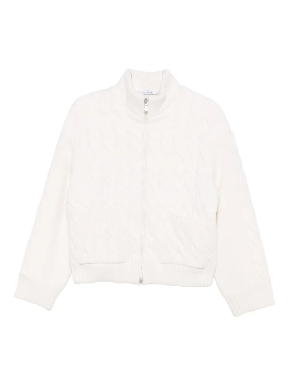 Gran Sasso cable-knit zip jacket - Bianco