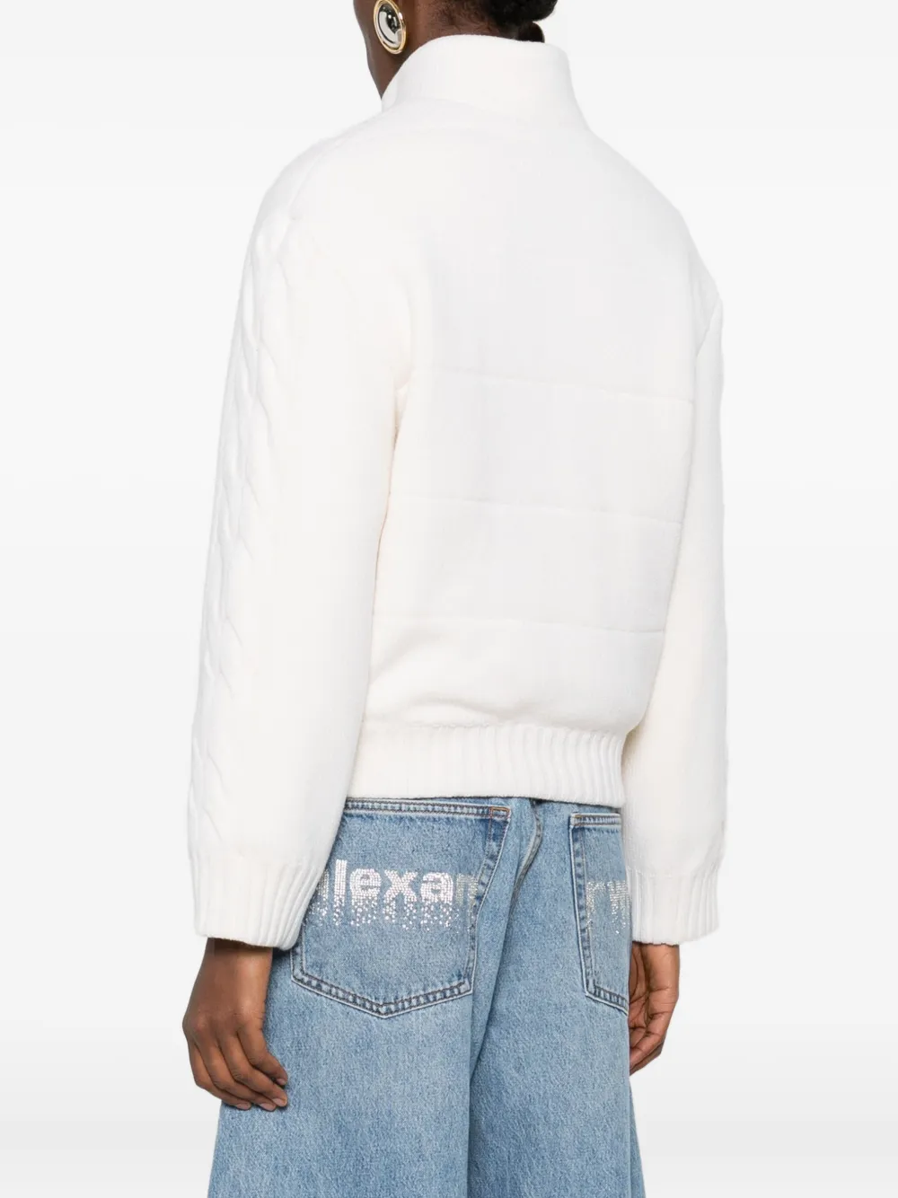 Gran Sasso Kabelgebreid jack met rits Wit