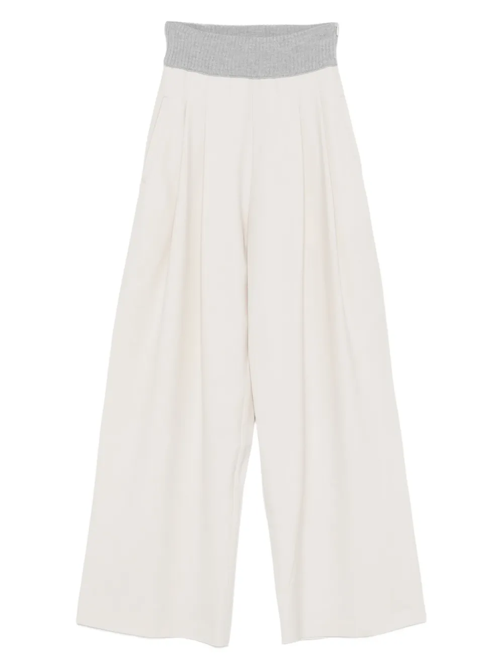 Gran Sasso Broek met geribbelde taille Beige