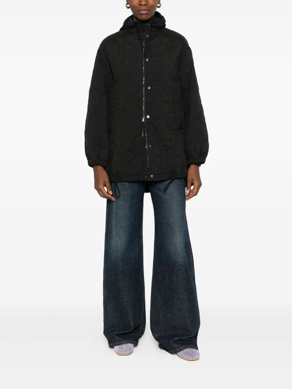 Konrad Anna Hooded Coat In Black