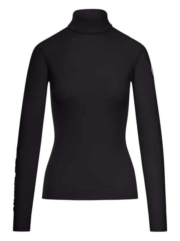 Moncler Grenoble Roll-neck Logo-patch Sweater in Black