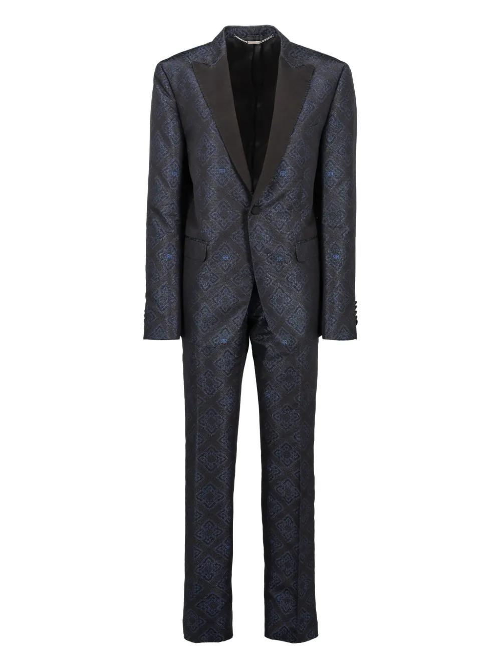 John Richmond Vintage button-fastening pattern suit | Black | Image 1