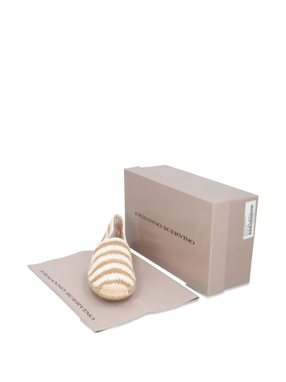 Pre-owned Ermanno Scervino Striped Espadrilles In White