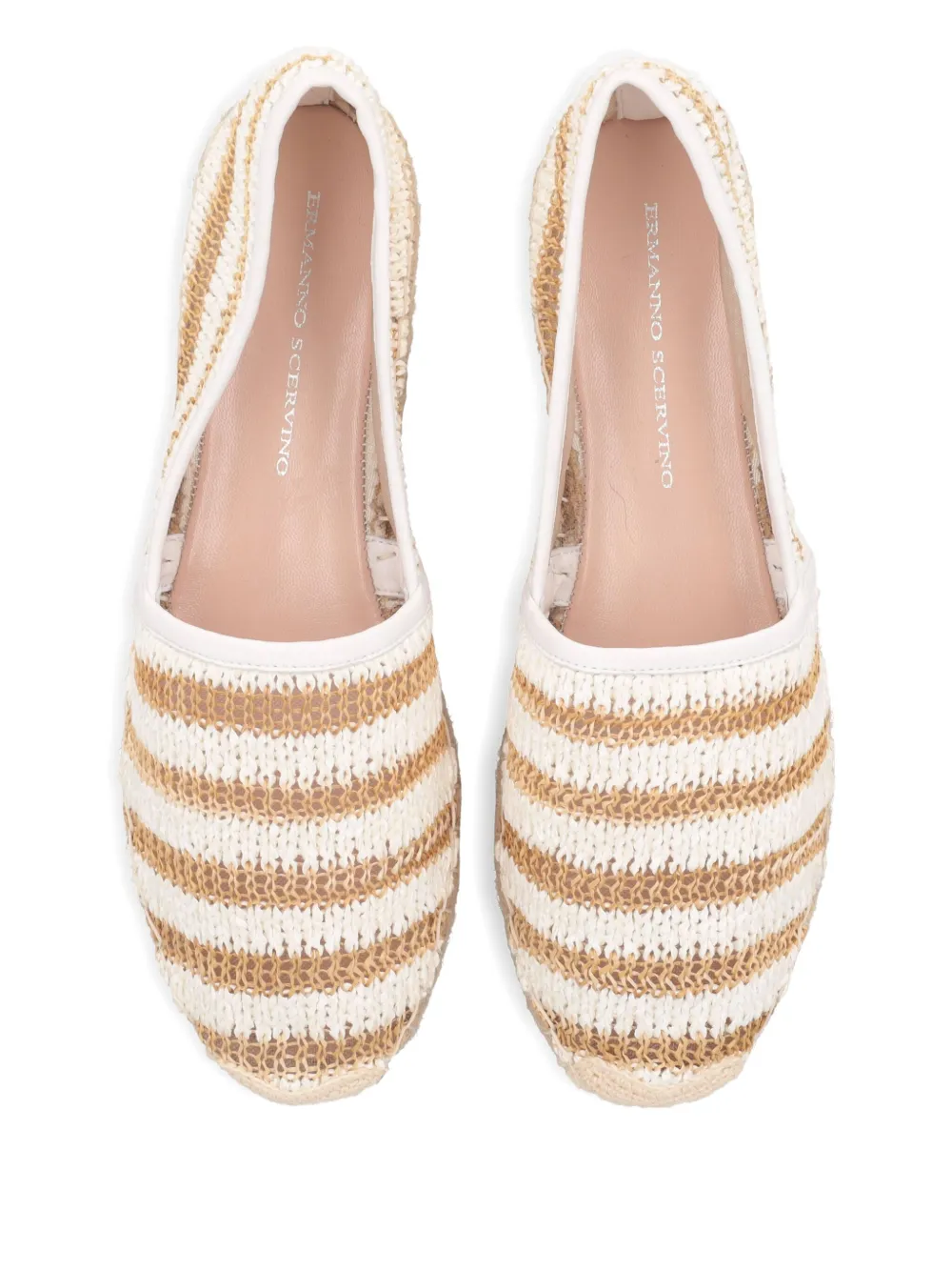Pre-owned Ermanno Scervino Striped Espadrilles In White