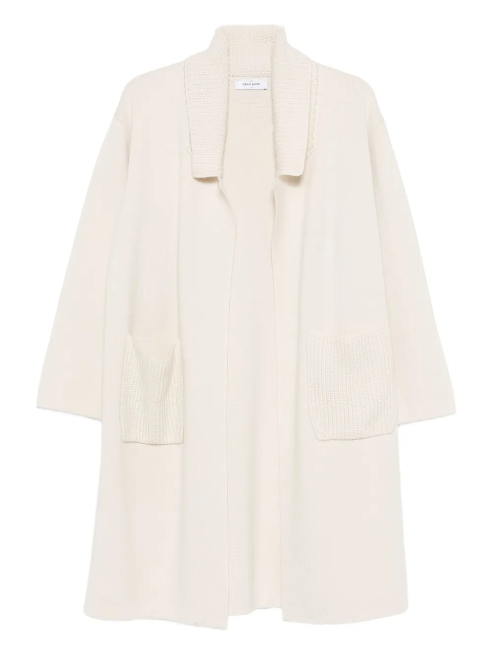 Gran Sasso knitted pocket coat - Bianco