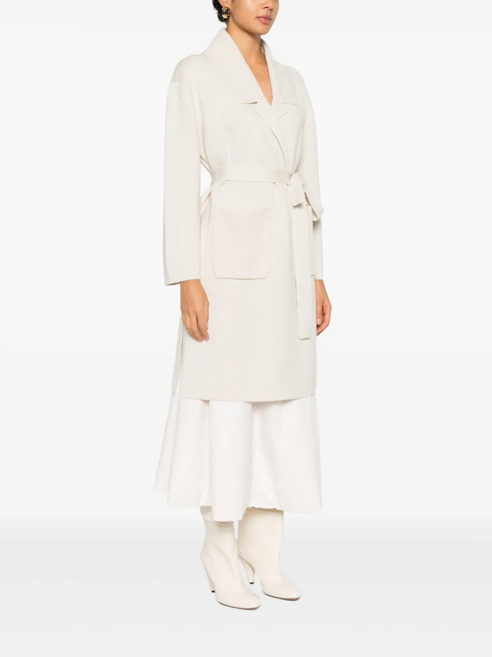 Gran Sasso Gebreide jas met zak Wit